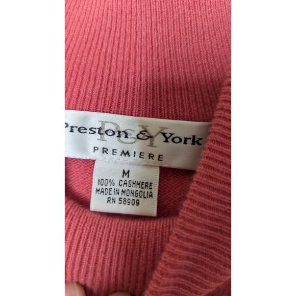 Preston & York premiere pink cashmere crew neck warm sweater size medium - Picture 7 of 8